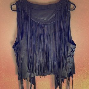 Lamb Skin- True Religion fringe vest
